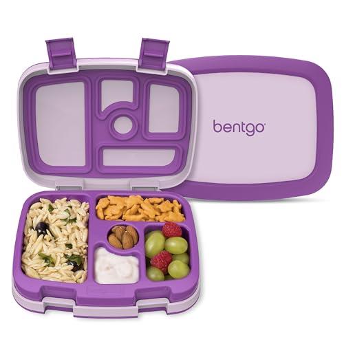 Bentgo Kids Childrens Lunch Box - Bento-Styled Lunch Solution Offers Durable, Leak-Proof, On-The-Go Meal and Snack Packing (Purple)