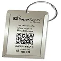 Dynotag Web/GPS Enabled QR Smart Aluminum Convertible Luggage Tag w. Steel Loop (Cool Silver)