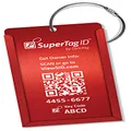 Dynotag Web/GPS Enabled QR Smart Aluminum Convertible Luggage Tag w. Steel Loop (Ruby Red)