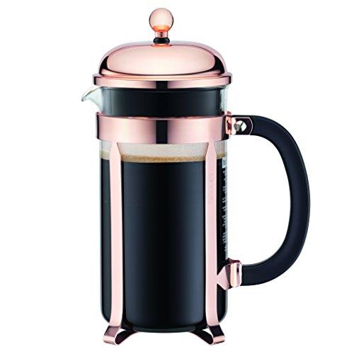 Bodum CHAMBORD Coffee Maker, French Press Coffee Maker, Copper Classic Collection, Glass, 34 Ounce (8 Cup), Gold