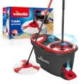 Vileda Easy Wring and Clean Turbo Microfibre Mop and Bucket Set, 48.5 X 27.5 X 28 Cm, Grey/Red