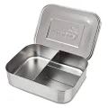 LunchBots Trio II Stainless Steel Food Container - Three Section Design Perfect for Healthy Snacks, Sides, or Finger Foods On The Go - Eco-Friendly, Dishwasher Safe and BPA-Free - All Stainless