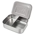 LunchBots Trio II Stainless Steel Food Container - Three Section Design Perfect for Healthy Snacks, Sides, or Finger Foods On the Go - Eco-Friendly, Dishwasher Safe and BPA-Free - All Stainless