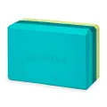 Gaiam Yoga Block - Supportive Latex-Free Eva Foam - Soft Non-Slip Surface with Beveled Edges for Yoga, Pilates, Meditation - Yoga Accessories for Stability, Balance, Deepen Stretches (Teal Tonal)