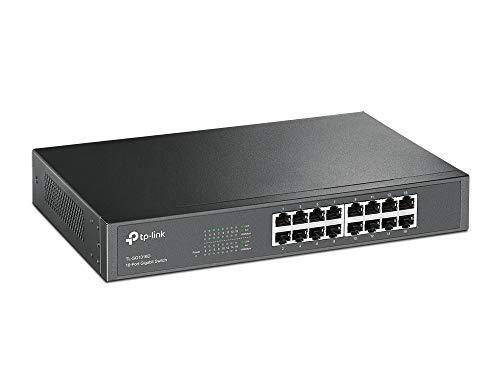 TP-Link 16-Port Gigabit Ethernet Desktop Unmanaged Switch, 10/100/1000Mbps ports, Auto MDI/MDIX & negotiation, Isolation Mode, Loop Prevention, Energy Power Saving, Plug & Play Design (TL-SG1016D)