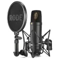 RØDE NT1 Large-Diaphragm Cardioid Condenser Microphone with Shock Mount & Pop Filter for Music Production, Vocal Recording, Streaming and Podcasting
