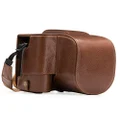 MegaGear Leica V-Lux (Typ 114) Ever Ready Genuine Leather Camera Case and Strap, with Battery Access - Dark Brown - MG550