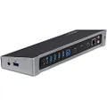 StarTech.com Triple Monitor USB 3.0 Docking Station, 2X 4K DisplayPort & HDMI, USB Type A Universal Laptop Dock, Windows/Mac