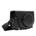 MegaGear Sony Cyber-Shot DSC-WX500 Ever Ready Leather Camera Case with Strap - Black - MG599