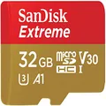 SanDisk 32GB Extreme microSDHC and microSDXC UHS-I Cards 4K UHD, C10, U3, V30 SDSQXAF-032G-GN6MA