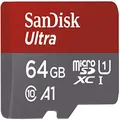 Sandisk SDSQUAR-064G-GN6MA Ultra 64GB Micro SDXC UHS-I Card with Adapter - 100MB/s U1 A1, Black
