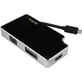 StarTech USB C Multiport Adapter - UHD 4K - USB C to VGA/DVI/HDMI - USB C Adapter - USB-C VGA Multiport Adapter