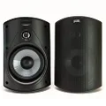 Polk Audio Atrium 4 Outdoor Speakers Black with Powerful Bass | All-Weather Durability | Broad Sound Coverage | Speed-Lock Mounting System (Pair) (ATRIUM4-BLACK)