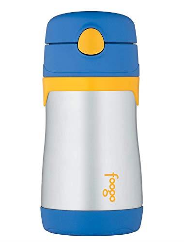 Thermos Foogo Stainless Steel Vacuum Insulated Straw Bottle, Blue, 290ml