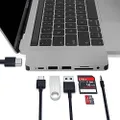 HyperDrive Type C Adapter, Sanho Solo 7-in-1 USB C Hub for MacBook Pro, PC w USB-C Port: USB-C 40Mbps 100W Power Delivery, USBC 5Gbps Data, 4K HDMI, microSD/SD Card Reader, 2xUSB 3.0 Ports (Grey)