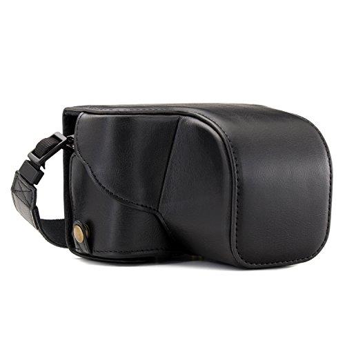 MegaGear Sony Alpha A6300, A6000 (16-50 mm) Ever Ready Leather Camera Case and Strap, with Battery Access - Black - MG984