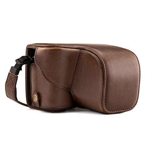 MegaGear Sony Alpha A6300, A6000 (16-50 mm) Ever Ready Leather Camera Case and Strap, with Battery Access - Dark Brown - MG985
