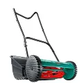 Bosch Hand Push Lawnmower, Manual Lawn Mower with 38cm Cutting Width, 25L Grass Box, Cutting Height 15-50mm, Walk Behind Mower for Small Gardens (AHM 38G)
