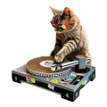 SUCK UK Cardboard Scratching Turntable for Cats, Cat Toy, Turntable & DJ Mixer, Scratching Post, Scratching Board, Catnip, Scratching Furniture, Scratching Mat, Scratching Toy, Cat