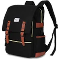 Modoker Vintage Laptop Backpack Women Men,School College Backpack USB Charging Port Fashion Backpack Fits 15 inch Notebook (Black)