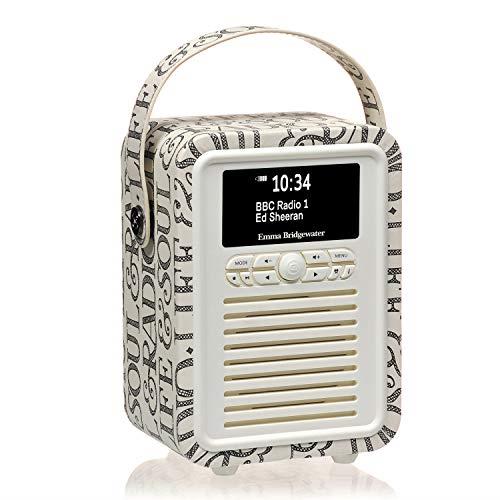 VQ Retro Mini DAB & DAB+ Digital Radio with FM, Bluetooth & Alarm Clock - Emma Bridgewater Black Toast