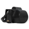 MegaGear MG636 Olympus OM-D E-M10 Mark II, E-M10 (14-42mm) Ever Ready Leather Camera Case and Strap - Black