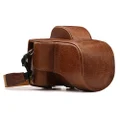 MegaGear MG1340 Fujifilm X-E3 (23mm & 18-55mm) Ever Ready Genuine Leather Camera Case and Strap - Light Brown