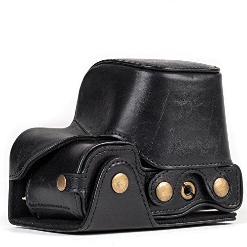 MegaGear Sony Alpha A6300, A6000 (16-50 mm) Ever Ready Genuine Leather Camera Case and Strap, with Battery Access - Black - MG558