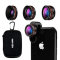 NELOMO Universal Professional HD Camera Lens Kit for iPhone XR XS X/8/7Plus/7/6sPlus/6s, Samsung S8+/S8 and Other Cellphones (230¡ã Fisheye Lens, 0.65X Super Wide Angle Lens, 15X Super Macro Lens)