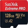 Sandisk Extreme Pro 128GB MicroSDXC Card, Red/Black