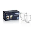 De'Longhi Coffee Accessory Doublewall Glass - Cappuccino 270ml (pack of 2), 6 fl. oz., Clear, 5513214601