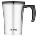Thermos Sipp Vacuum Insulated Stainless Steel Travel Mug, 470ml, Black Trim, NS100BK004AUS