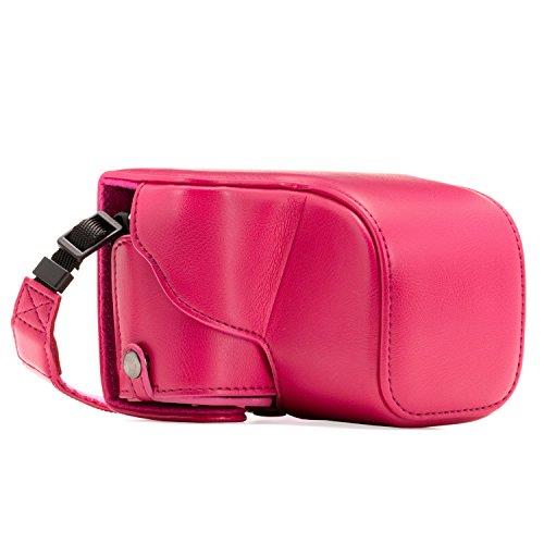MegaGear MG1145 Sony Alpha A6300, A6000 (16-50 mm) Ever Ready Leather Camera Case with Strap - Hot Pink