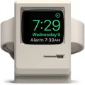 elago W3 Stand Compatible with Apple Watch 9, 8, SE2, 7, 6, SE, 5, 4, 3, 2, 1 (45mm, 44mm, 42mm, 41mm, 40mm, 38mm), Nightstand Mode, 1984 Macintosh Design (Classic White)