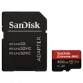 Sandisk Extreme Pro MicroSDXC, SQXCZ 400GB, V30, U3, C10, A2, UHS-I, 170MB/s R, 90MB/s , 4x6 SD Adaptor, Lifetime Limited, Red/Black (SDSQXCZ-400G-GN6)
