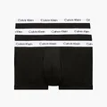 Calvin Klein Men's Cotton Stretch Low Rise Trunk 3 Pack, Black, Large