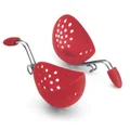 Cuisipro 747183 Egg Poacher Set Silicone 2 Piece Carded Set, Red