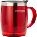 THERMOcafe by Thermos 450ml Stainless Steel Inner Plastic Outer Desk Mug, Red, THM4RAUS