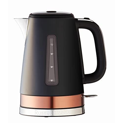 Russell Hobbs Brooklyn Kettle, RHK92COP, 1.7L, Quiet Boil Technology, Blue Light Illumination, Swivel Base, Removable Anti-Scale Filter, Copper