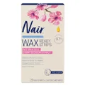 Nair Sensitive Mini Hair Remover Wax Strips – For Sensitive Skin, Face and Bikini Area – No Need to Rub, Ready to Use – Natural Derived Formula - 20 Wax Strips 2 after Care Wipes