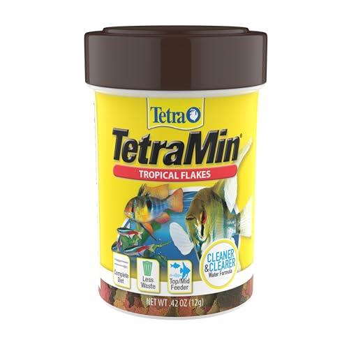 Tetra TetraMin Tropical Flakes, Fish Food For top and Mid Feeders, 12g, Complete Diet With Shrimp Protein For Optimal Colour, Clean and Clear Water Formula, Easy-to-Digest Flakes Minimise Waste