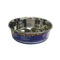 Durapet 49-8005 Premium SS Pet Bowl, Silver/Blue, 2.75L