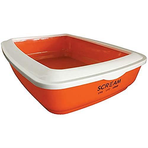 Scream 51-SLT04009 Rectangle Litter Tray, Loud Orange, 50x35x14cm