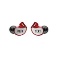 MEE audio M6 PRO 2nd Generation Universal-Fit Noise-Isolating Musicians in-Ear Monitors with Custom-Engraved Text Metal Plates (Red)