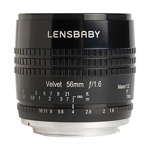 Lensbaby Velvet 56mm f/1.6 Lens Expressive; Unique Velvet 56mm f/1.6 Lens for Nikon F, Black (LBV56BN)