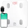 Bluetooth Body Fat Scale, FITINDEX Smart Wireless Digital Bathroom Weight Scale Body Composition Analyzer Health Monitor with iOS and Android APP for Body Weight, Fat, Water, BMI, BMR, Muscle Mass
