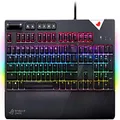 ASUS ROG Strix Flare RGB mechanical gaming keyboard with Cherry MX switches (Blue Switches), customizable illuminated badge and dedicated media keys for gaming