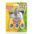 Nuby Stainless Steel Cutlery 3 Piece Set, Assorted Color