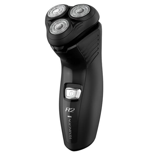 Remington Men's Power Series R2 Rotary Shaver, R2000AU, Ideal for Sensitive Skin, Stainless Steel Dual Track Blades, 3 Flexing Shaving Heads, Black