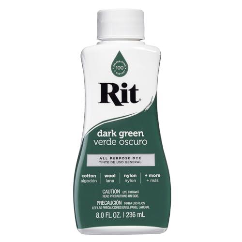 RIT DYE UR820.DKGR Fabric Liquid Dye All-Purpose, Dark Green, 1-Pack